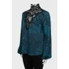 Silk blouse with lace at the collar