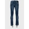 Men's blue jeans with ripped effect