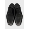 Leather loafers with fur