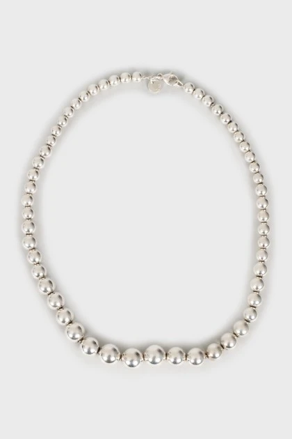 Necklace made of silver beads