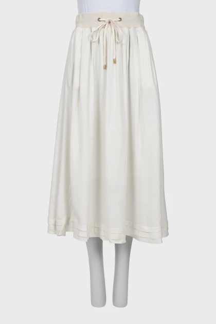 White A-line skirt
