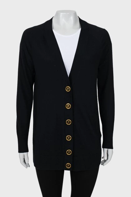 Cashmere cardigan with gold buttons