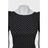Black mini dress with white polka dots