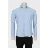 Men's blue shirt with embroidered logo