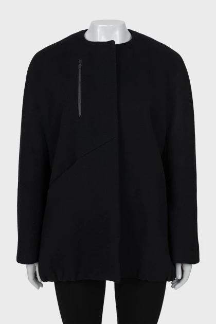 Black cropped coat