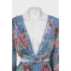 Silk floral ruffle dress