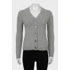 Gray knitted cardigan with buttons