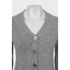Gray knitted cardigan with buttons