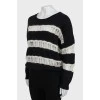 Knitted two-tone slim fit sweater
