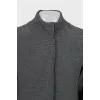Gray knitted cardigan