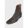 Men's suede boots with perforations