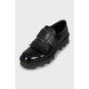 Patent leather shoes with chunky soles