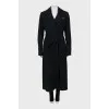 Black trench coat with back print