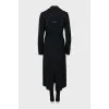 Black trench coat with back print