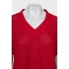 Red knitted vest
