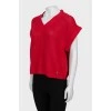 Red knitted vest