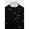 Knitted T-shirt with embroidered print