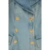 Denim dress with gold buttons