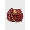 Red Bubble Quilted Lambskin Micro Flap Bag