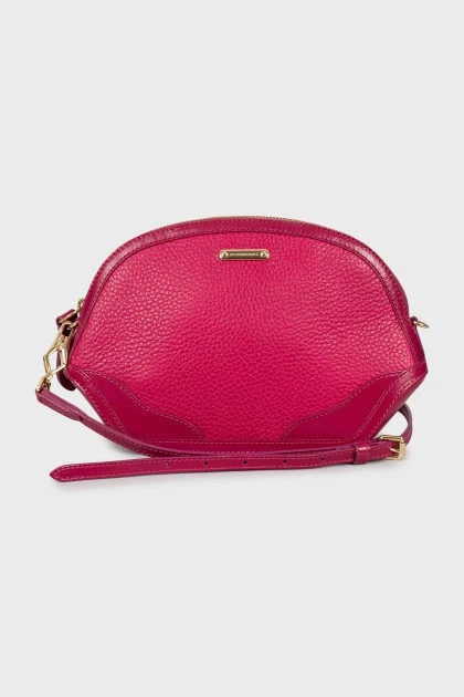 Pink leather crossbody bag