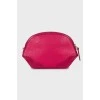 Pink leather crossbody bag