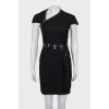 Fitted black dress with short sleeves