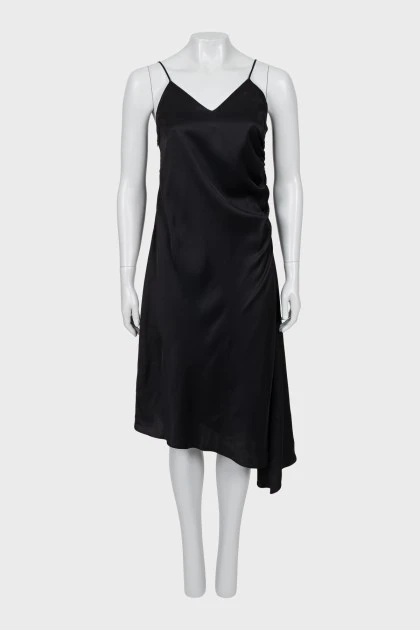 Black asymmetrical dress with straps