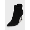 Suede stiletto ankle boots