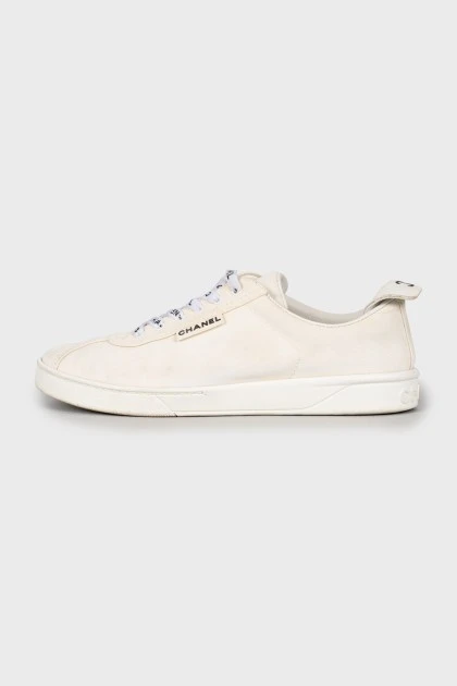 White textile sneakers