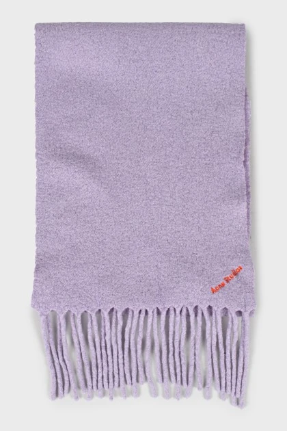 Purple fringed scarf