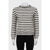 Long pile striped sweater