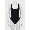 One-piece swimsuit with brand logo
