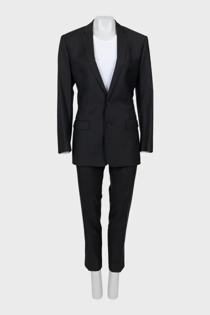 Men's suit with wool and silk trousers