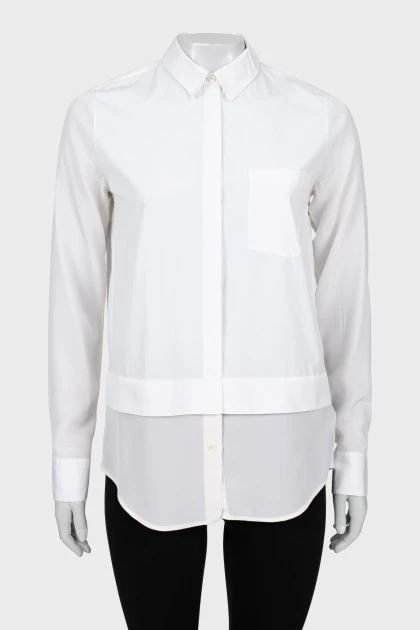 White straight shirt with pocket