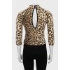 Fitted jumper in animal print