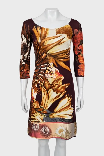 Bodycon dress in abstract print