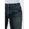 Men's jeans with embroidery on pockets