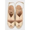 Beige leather shoes