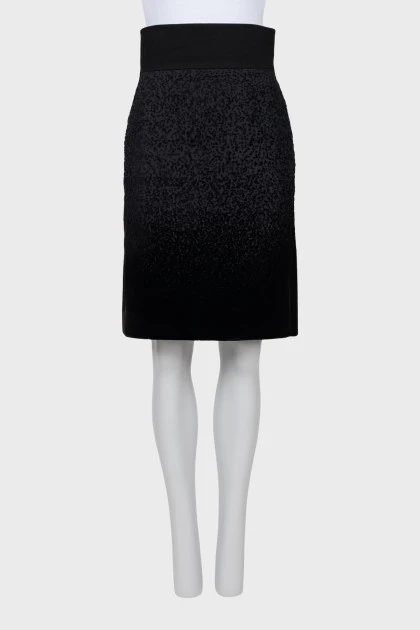 Straight skirt in gradient print
