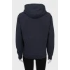 Oversized navy blue hoodie with tag