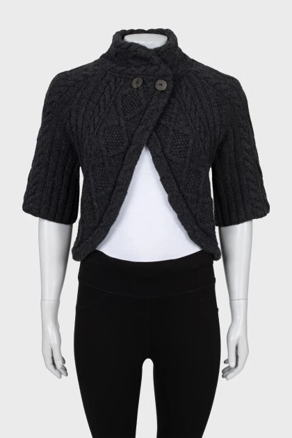 Cashmere cardigan with 3/4 sleeves