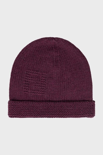Men's purple wool hat