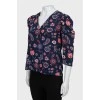 V-neck silk blouse