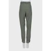 Tapered trousers in silk and cotton