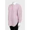 Striped shirt with contrasting inserts