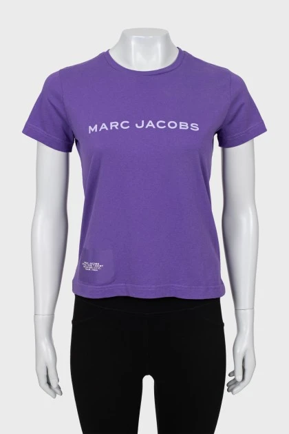 Violet T-shirt with text print