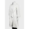 Light gray silk raincoat
