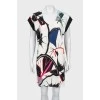 Silk dress in abstract print