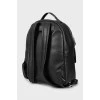 Black backpack made of eco-leather