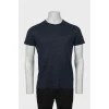 Men's blue linen T-shirt
